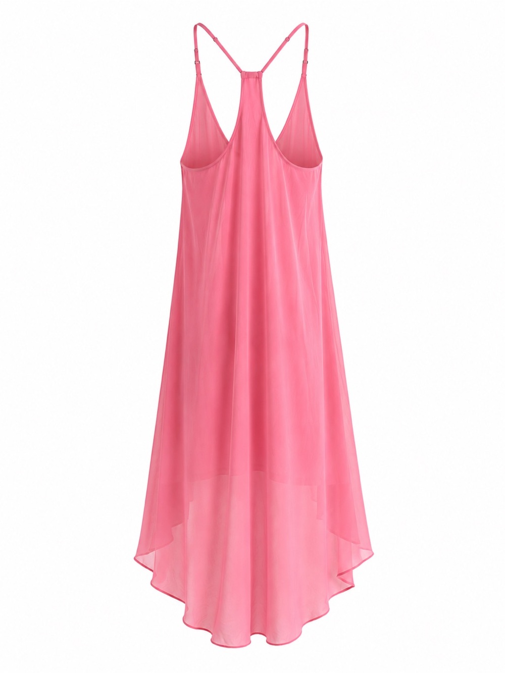 Alice + Olivia Coral Pink Spaghetti Strap High-Low Maxi Dress - Picture 3 of 5